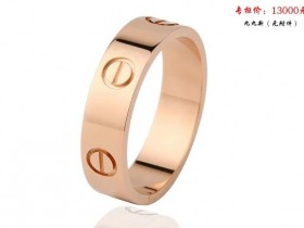 圈号64号CARTIER/卡地亚LOVE系列18K玫瑰金宽边无钻戒指B4084800九九新回收价格查询