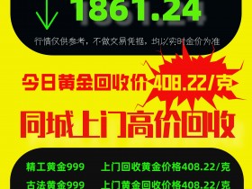 2月13日（周一）今日徐州萧县回收典当抵押黄金价格多少钱一克？