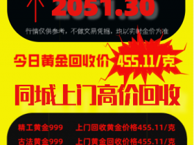 周五(5月5日)今日徐州黄金回收典当抵押价格多少钱一克?