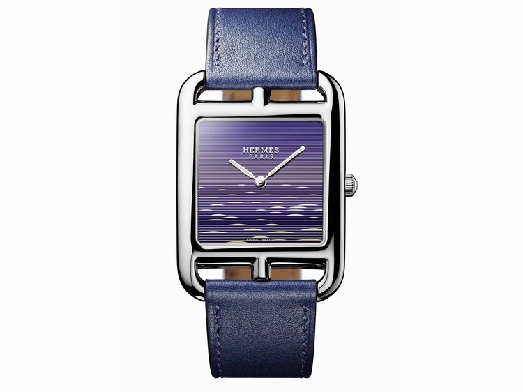 最新款纳米硅晶的蓝色暮光Hermès  Cape Cod Crépuscule 腕表回收价格几折
